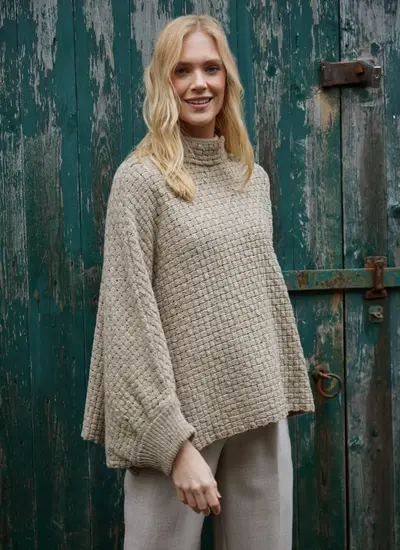 Merino Basketweave Poncho